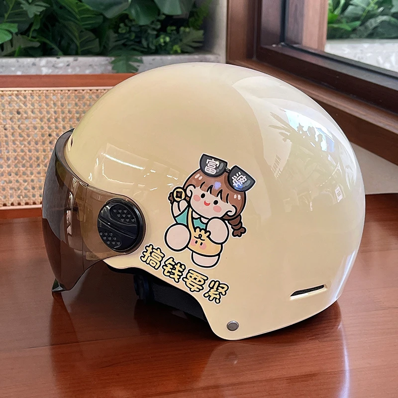 夏季防晒电动电瓶车头盔女款简约可爱哈雷半盔安全帽简约骑行男士