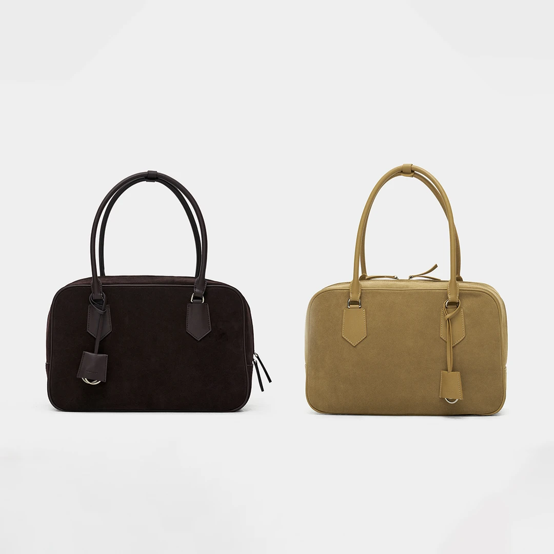 FIRSTFLOOR经典大号牛皮通勤复古波士顿包