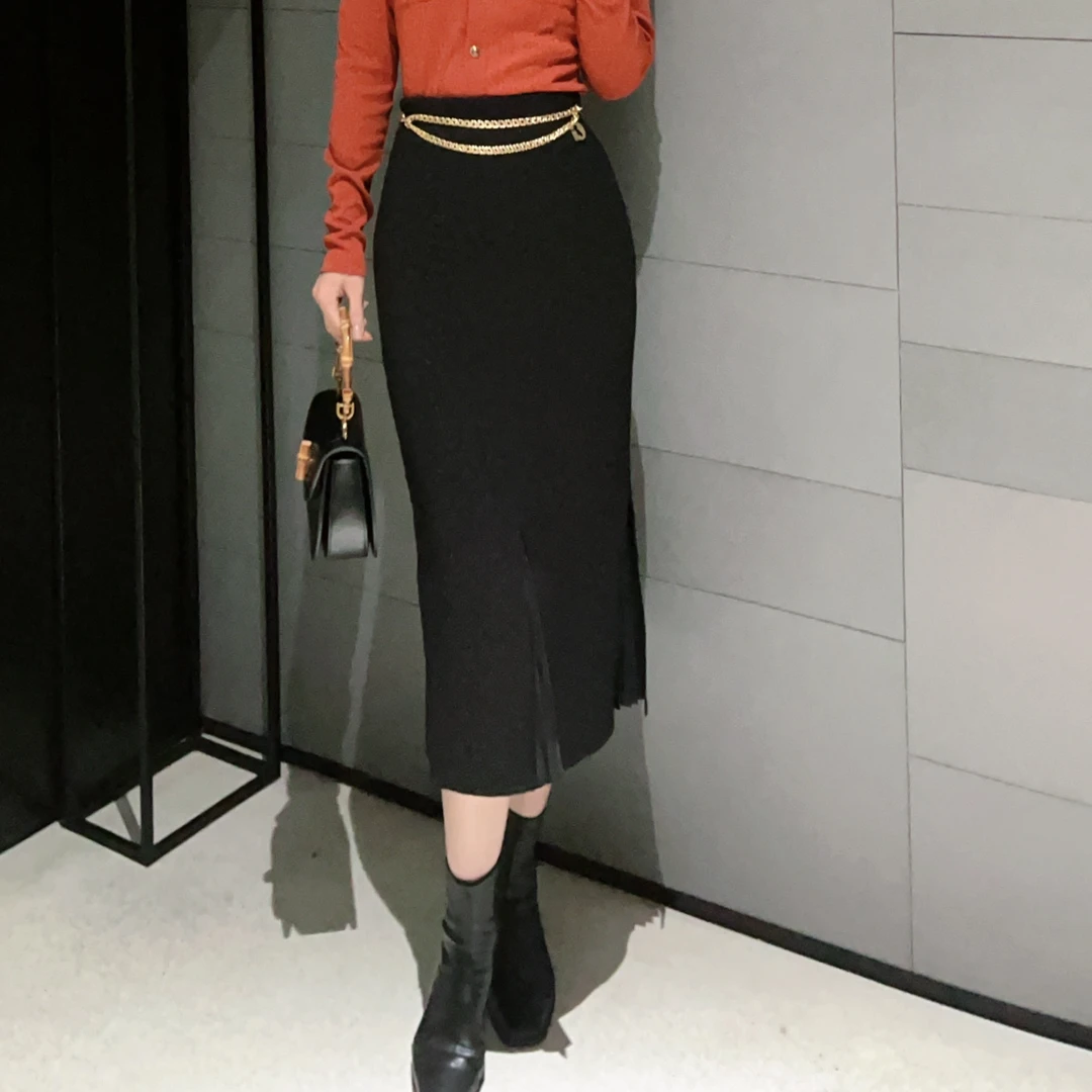 GIRDEAR/哥弟【拜占庭之舞】肌理感显瘦半裙高腰修身鱼尾裙 1200232