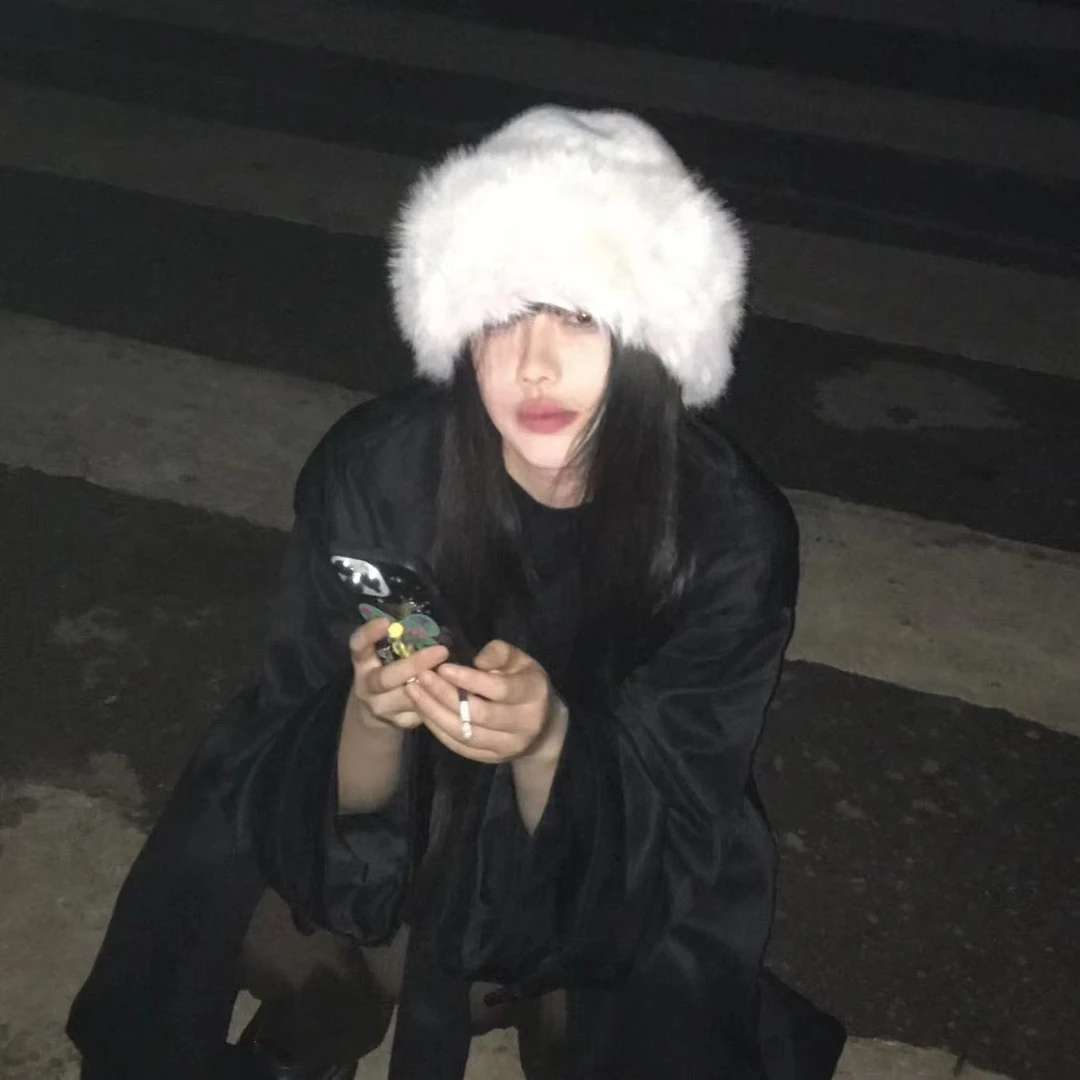 帽子毛绒蒙古帽子女秋冬保暖高级白色冬季韩版潮流ins加厚百搭
