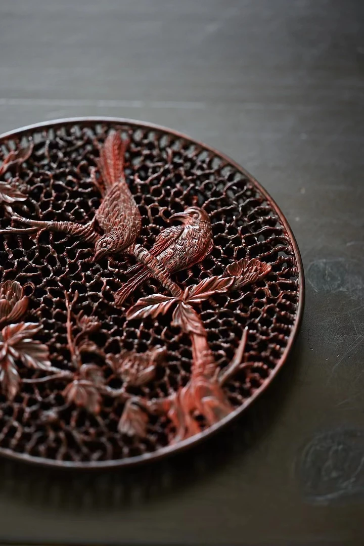 小叶紫檀喜鹊报喜手工艺品