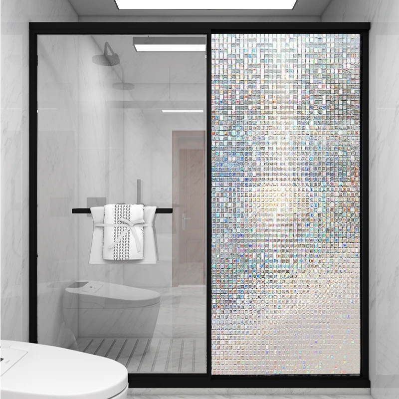 加厚炫彩马赛克玻璃门窗贴膜保护隐私静电粘贴3d立体