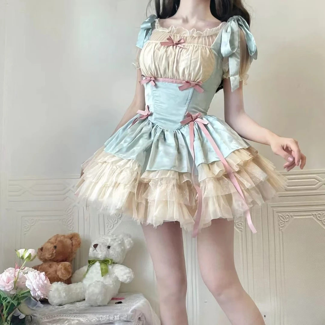 030收腰显瘦连衣裙蓬蓬裙公主裙性感少女吊带萝莉装洛丽塔lolita