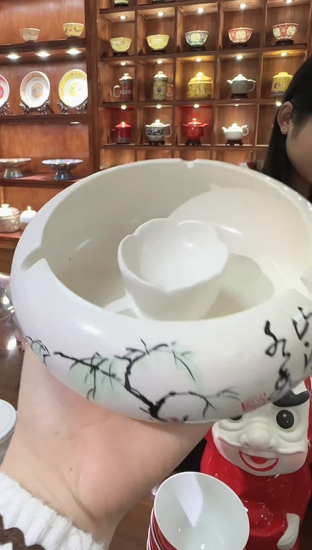 【闪购商品】瓷碗景德镇陶瓷手绘烟灰缸