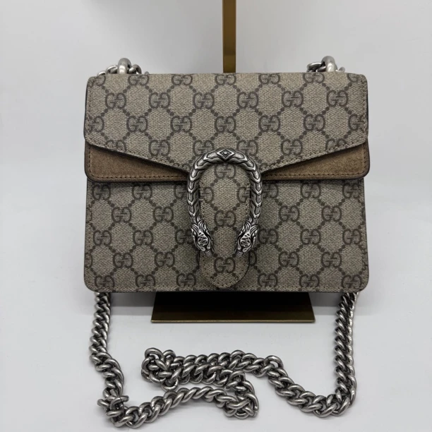 95新 GUCCI/古驰 叶奢中古/驼色酒神小号/891595