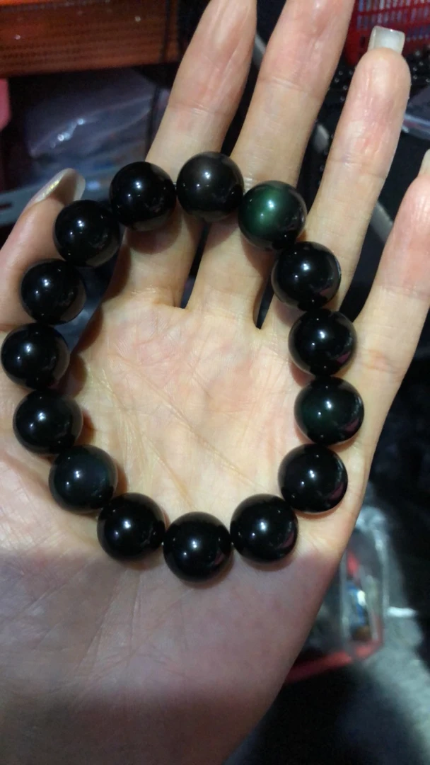 天然彩曜石手串14mm