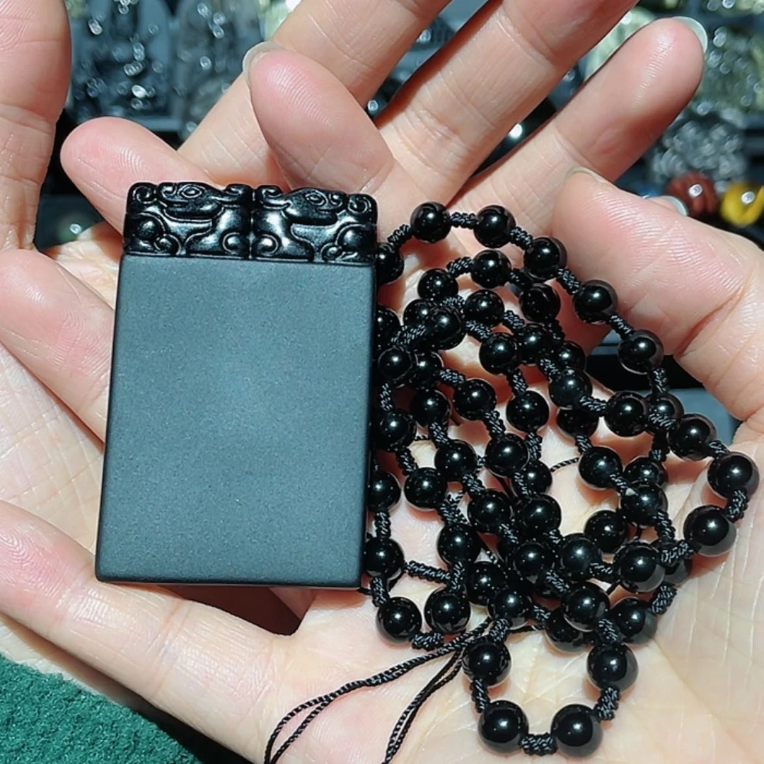 【闪购商品】黑曜岩吊坠(赠链)未镶嵌****