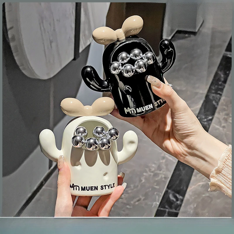 甜品水果签轻奢水果叉子家用餐具不锈钢可爱果叉罐创意收纳罐套装