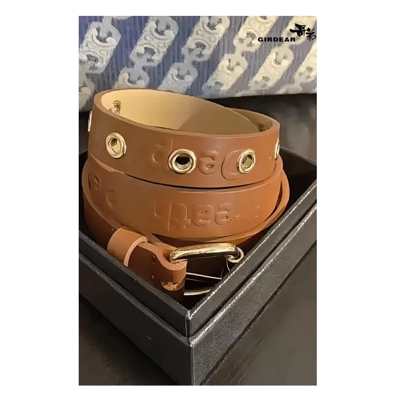GIRDEAR/哥弟哥弟正品女士新款带扣腰带黑色复古皮带1900359