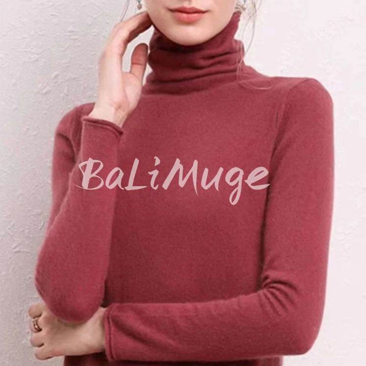 BaLiMuge/秋冬新款 高领套头长袖针织衫女堆堆领时尚百搭