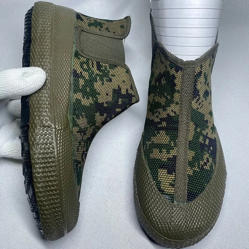 农田解放鞋高帮橡胶底工地迷彩军训劳动鞋男女元宝鞋劳保解放鞋