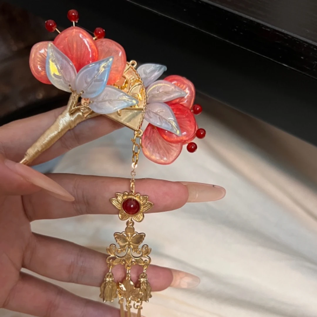 （直播间）胭脂古风汉服发饰配饰发簪步摇流苏可拆卸