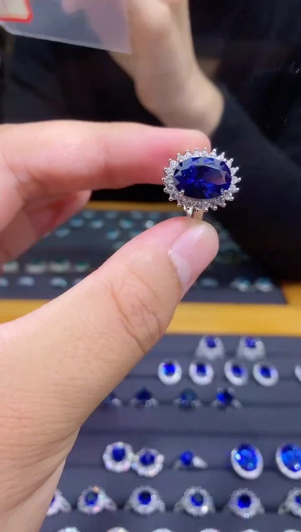 【闪购商品】蓝宝石戒指银S925镶嵌118
