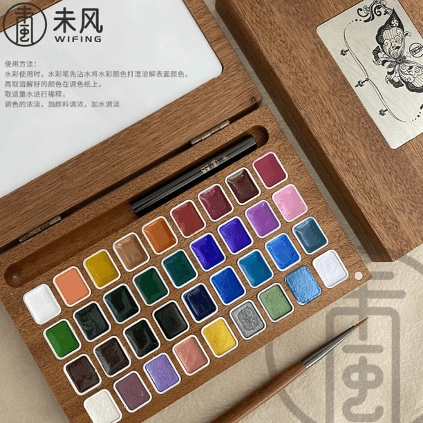 WF未风高品质美甲水彩36色珠光纯色混装晕染彩绘套盒