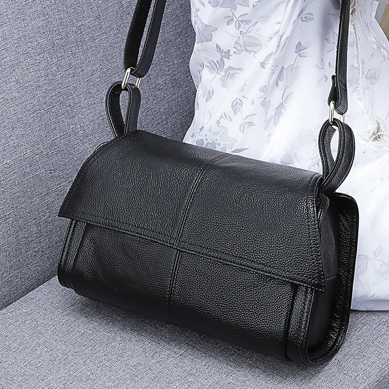 头层牛皮大容量老年妈妈女包新款时尚真皮斜挎包妈妈包包50-60岁