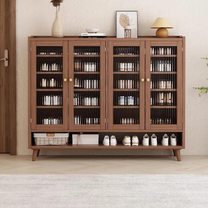 实木鞋柜超薄靠墙收纳储物柜家用室内门口进门玄关柜多层入户鞋架