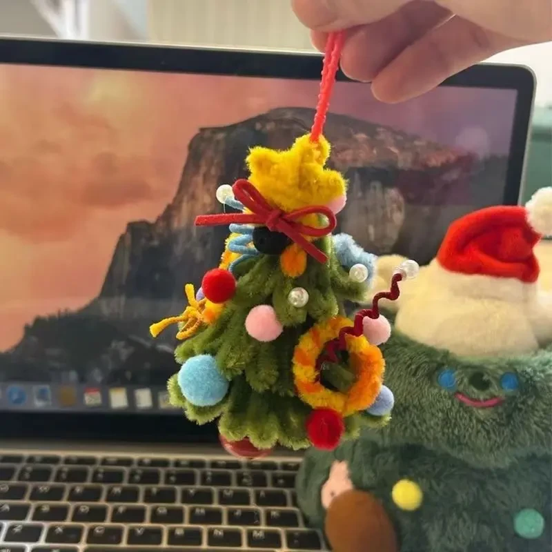 圣诞树风铃挂件扭扭棒diy材料包手工制作铃铛包挂件情侣创意yj