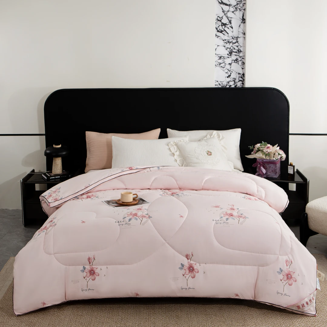 [送婚庆皮包]正品蚕丝被冬被全棉双人床加厚保暖立体被子