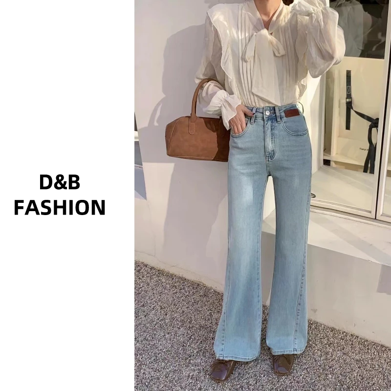 新款高腰弹力微喇牛仔裤6028/3767