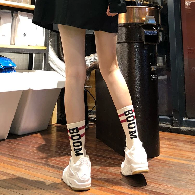 袜子女款爆款2023新款春夏中筒袜ins潮百搭街头女学生运动长筒袜