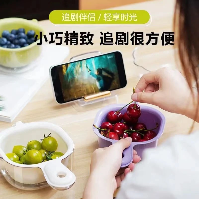 鸭嘴多巴胺可爱手柄沥水篮滤水双层二合一加厚洗菜篮洗水果家用