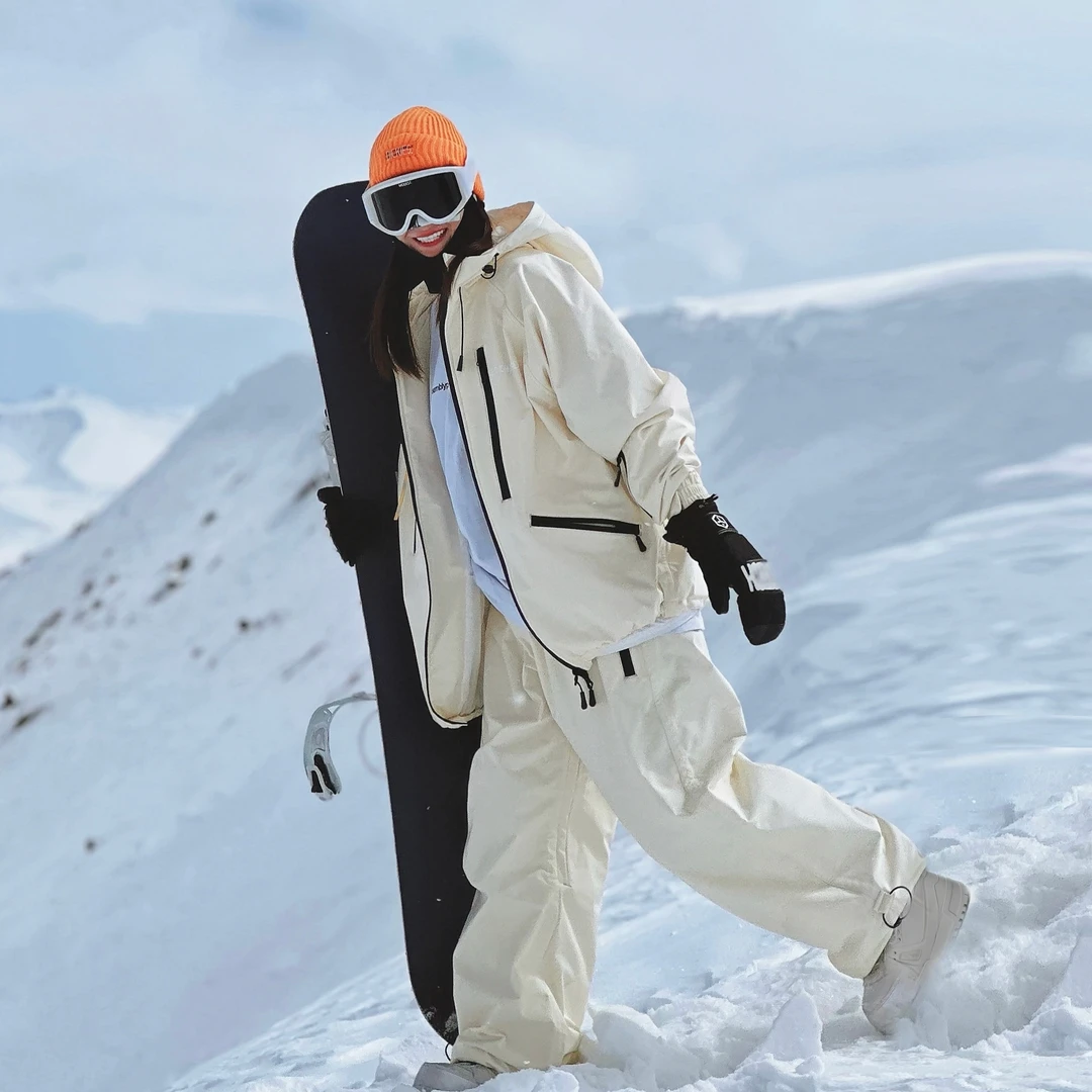 ZACHARIAH【香槟金】机能风滑雪服套装时尚宽松防水透气滑雪服女