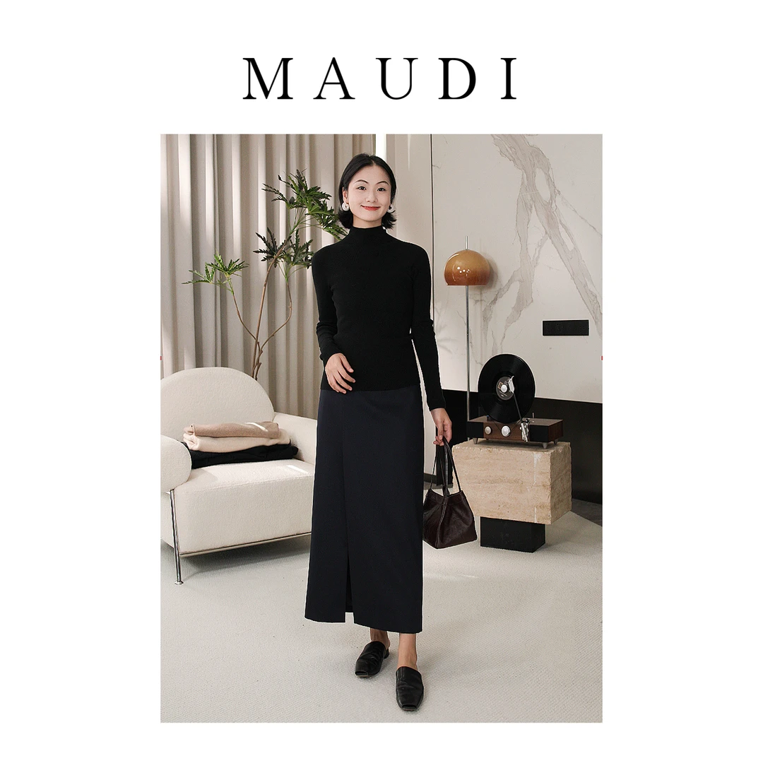 MAUDI【云朵感 打底】秋冬简约气质套头上衣高领针织打底衫内搭6606