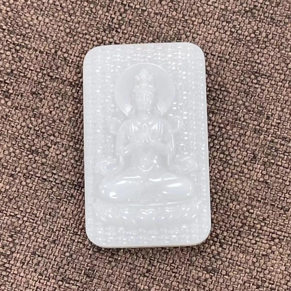 新疆和田玉 羊脂白玉 3x5 正装观音双手合十普度众生百搭经典款
