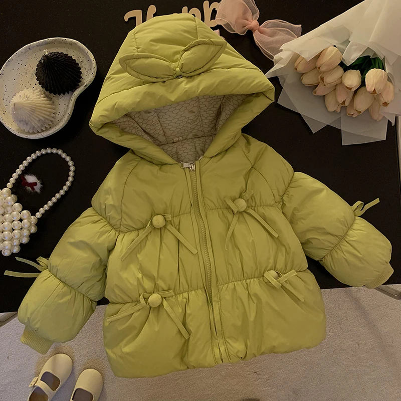 童装女童2024新款冬装女宝宝加厚棉衣小童韩版连帽冬外套上衣棉服