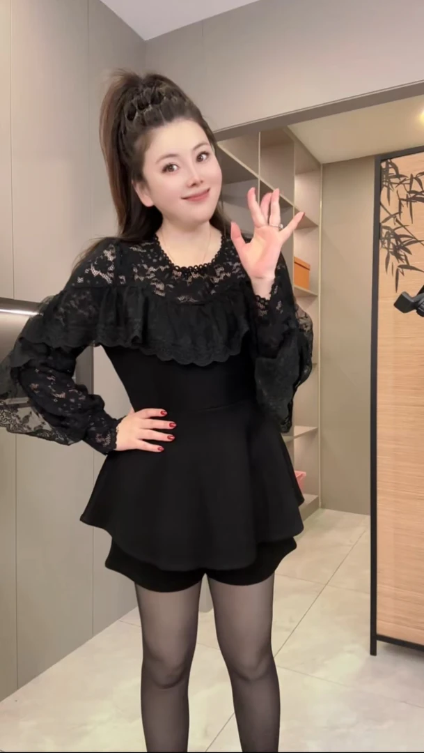 秋冬新款1325时尚潮流气质洋气百搭2024蕾丝套装