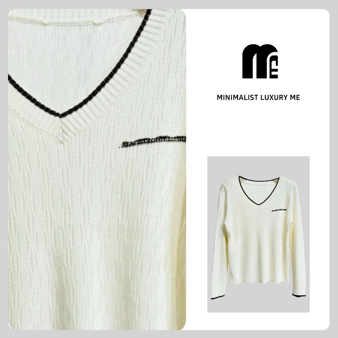 ME V领横钻针织衫女款3813#（6）