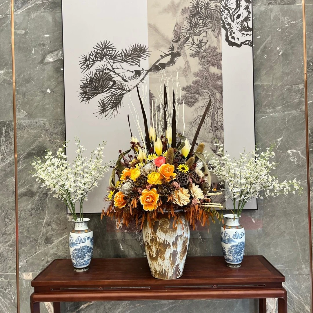羽成天下【山河锦绣】 永生花干花天然植物软装家居办公室摆件