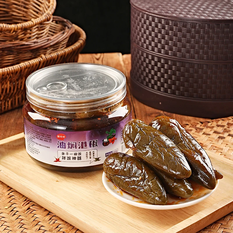 厨源油焖港椒即食腌制辣椒咸菜开胃罐装酱菜油泡辣椒下饭菜油泡椒
