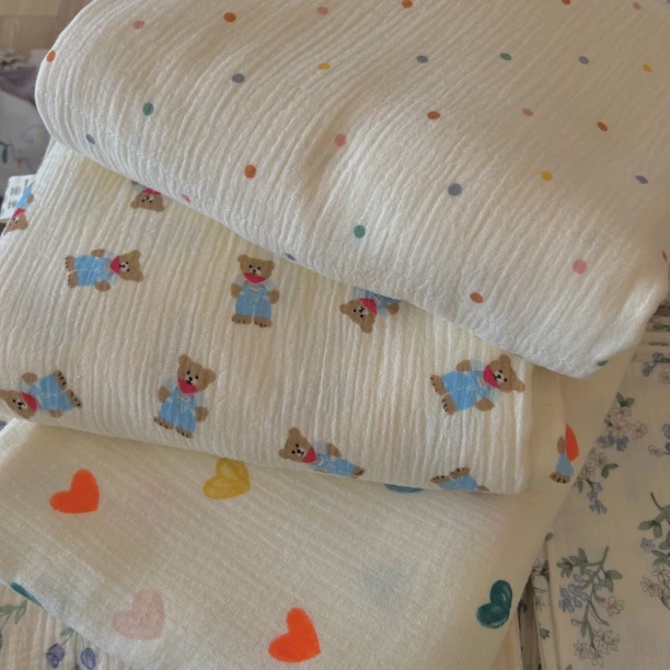 森林小鹿新款浴巾四层六层纯棉印花纱布双面印花当盖毯床单小被子