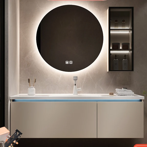 【可定制陶瓷一体盆】轻奢意浴室柜陶瓷一体盆2025爆款网红款7314