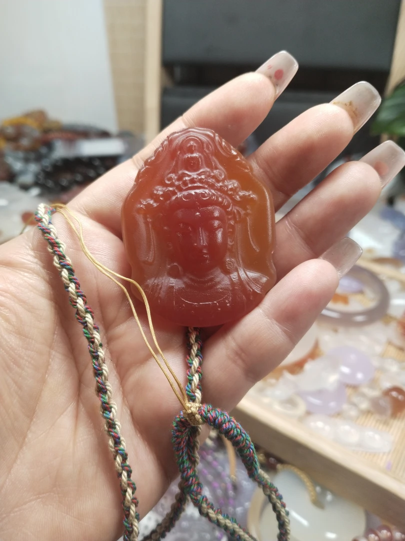 天然玛瑙 度母吊坠