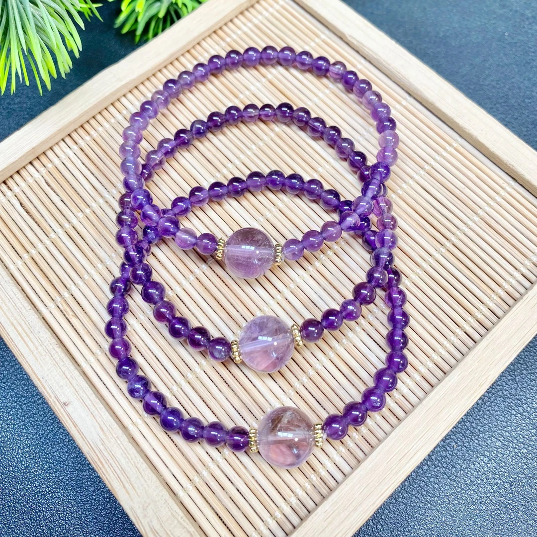 【事业·学业·智慧】A107紫水晶大顶珠设计款手串九紫离火多样性发一