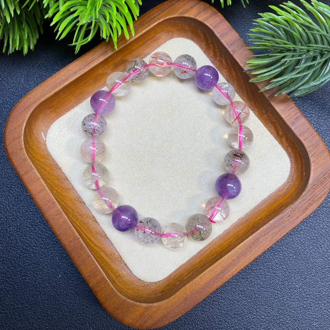 【天然水晶黑金黑彩超手链A119女款高级时尚轻奢串珠手串