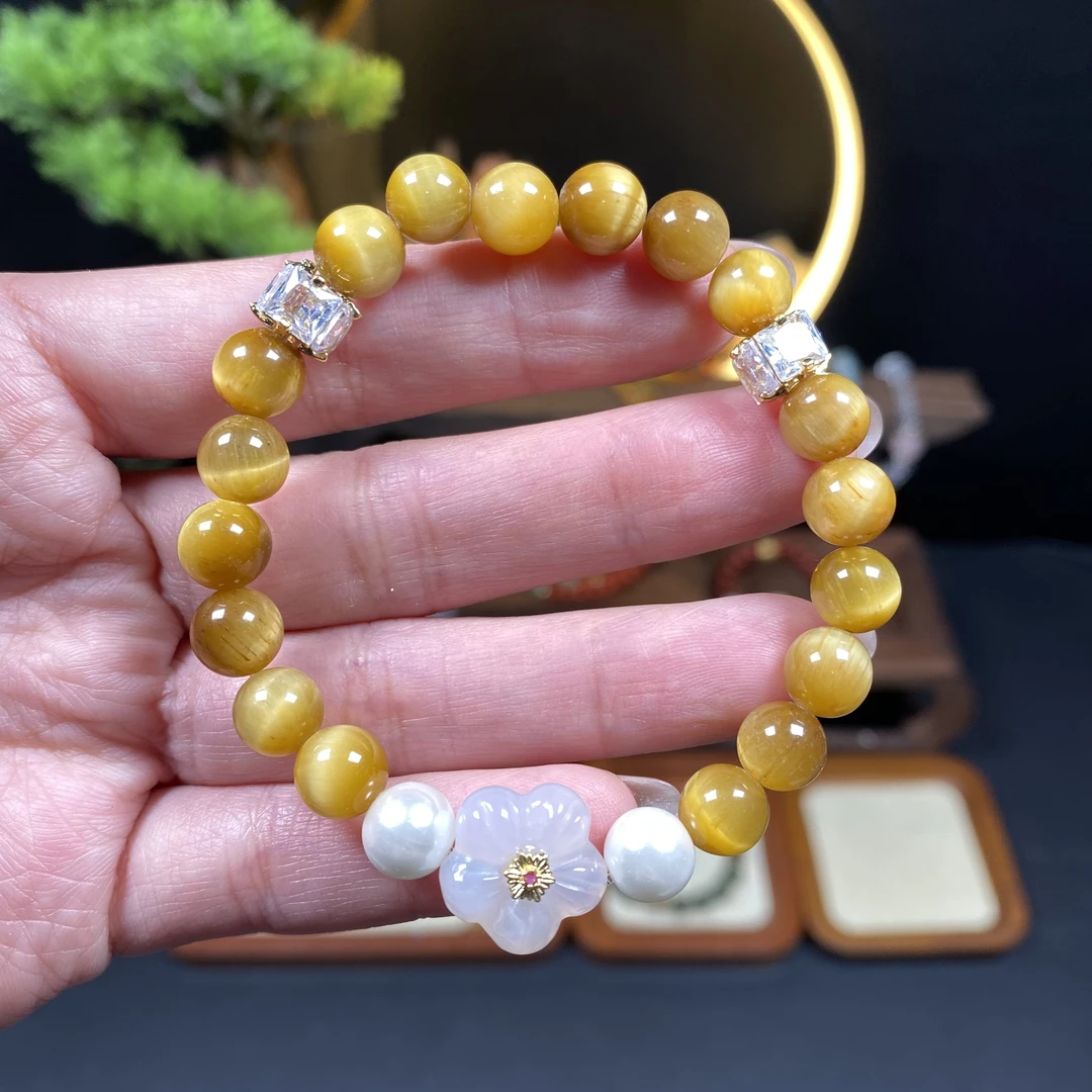 【金虎眼7.9m手串】A513搭配桃花小众轻奢时尚精美百搭金霸