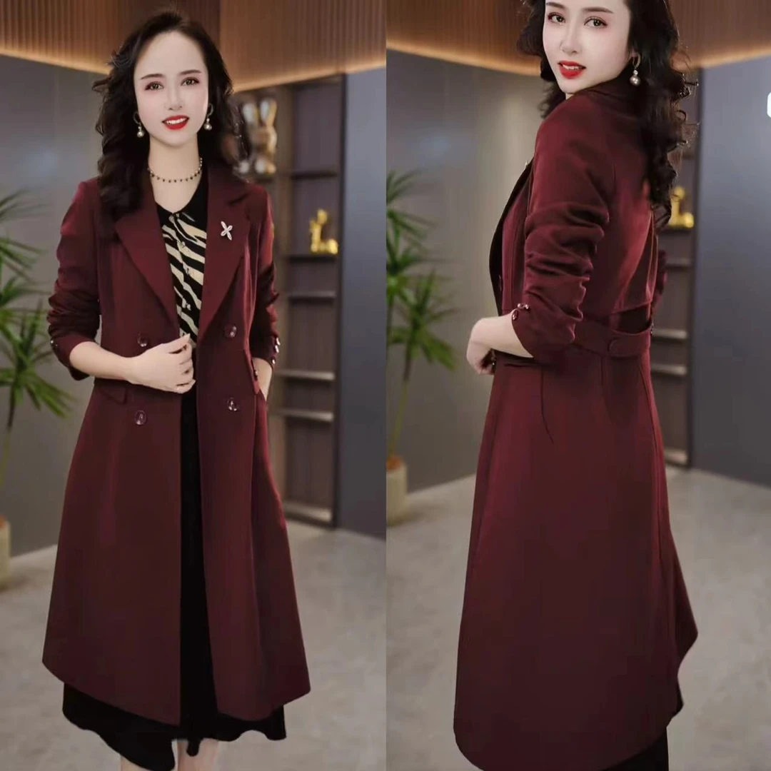 2024秋季新款修身显瘦气质减龄轻奢定制中长款风衣外套M-4XL