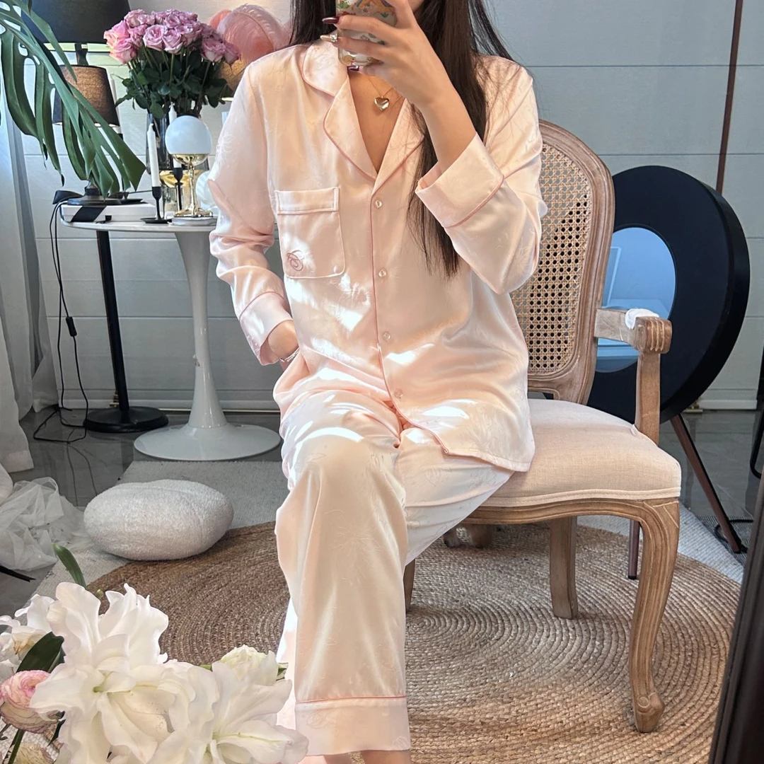 贝蕾丝【百合提花】艺术小众设计师可外穿休闲睡衣女套装时尚夏季