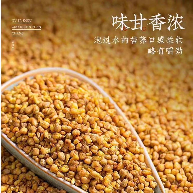 黄苦荞茶云南大山黄全胚芽荞麦茶浓香黑苦荞可干吃罐装茶