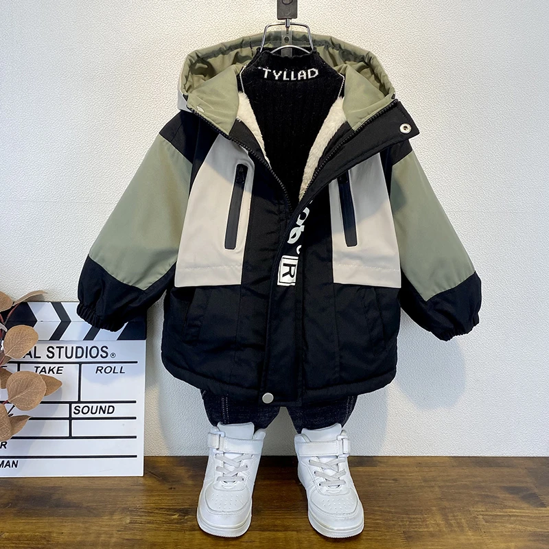 男童秋冬季棉衣外套2023新款洋气儿童冬季加绒棉服宝宝加厚派客服