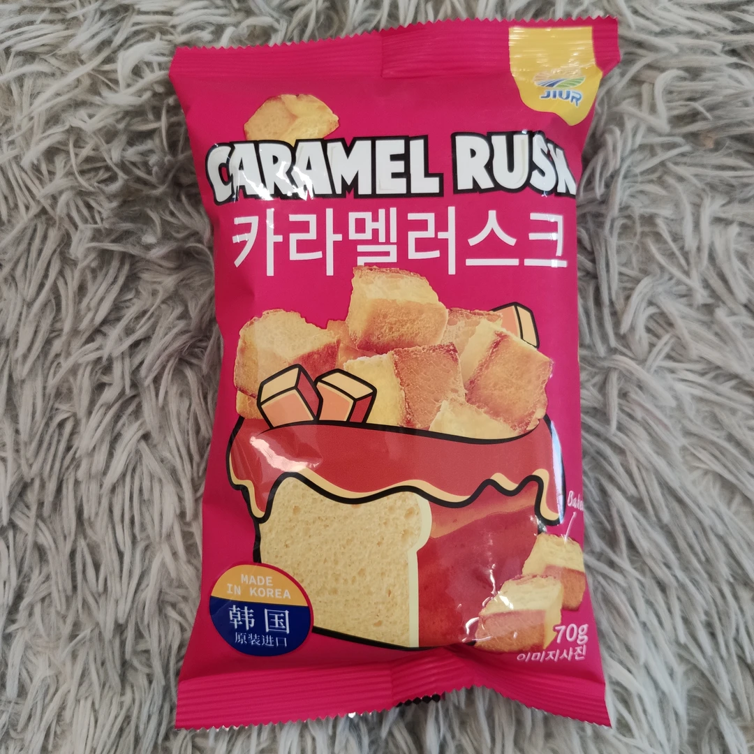 韩国进口九日焦糖味面包块面包干