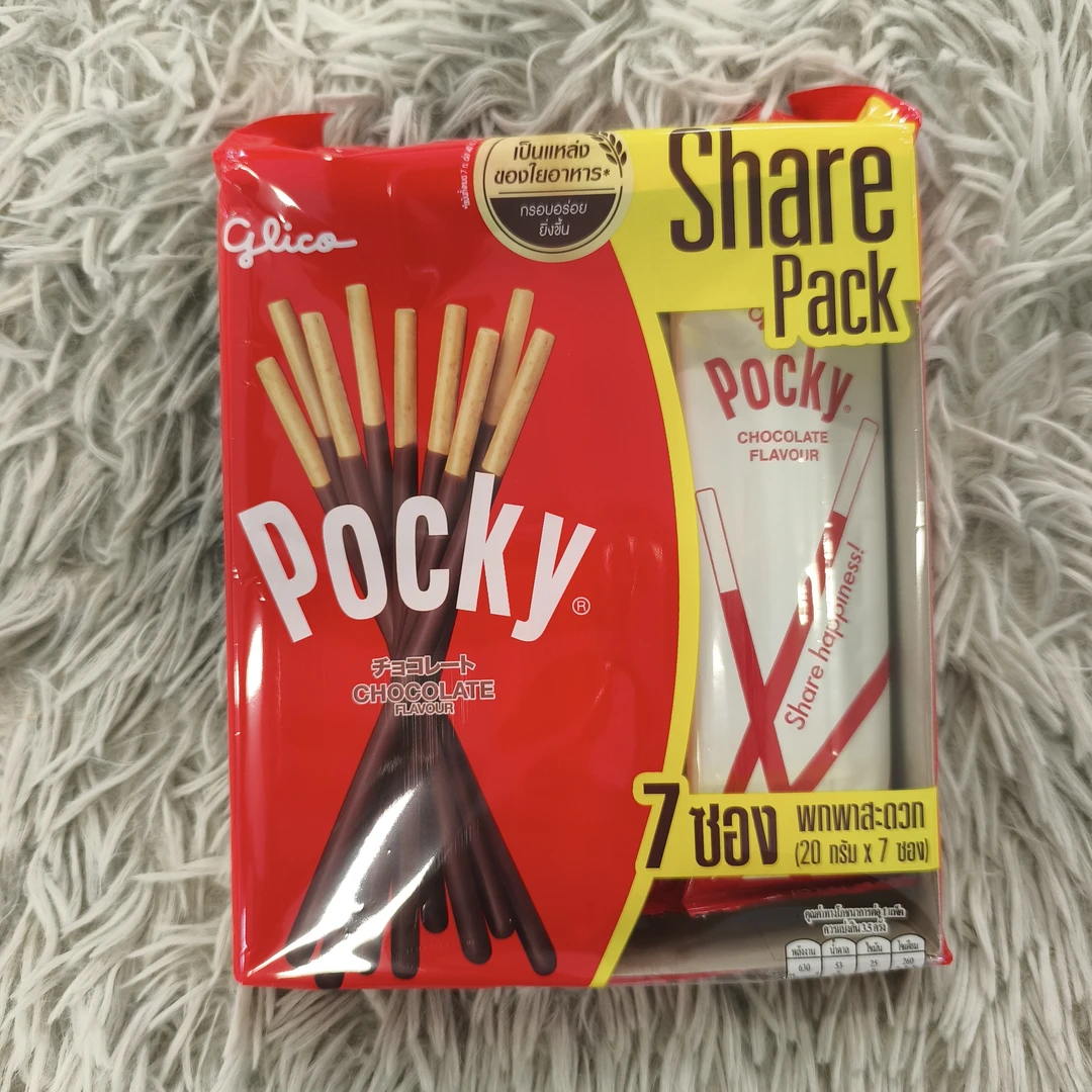 泰国进口pocky巧克力味涂层饼干(家庭分享装)