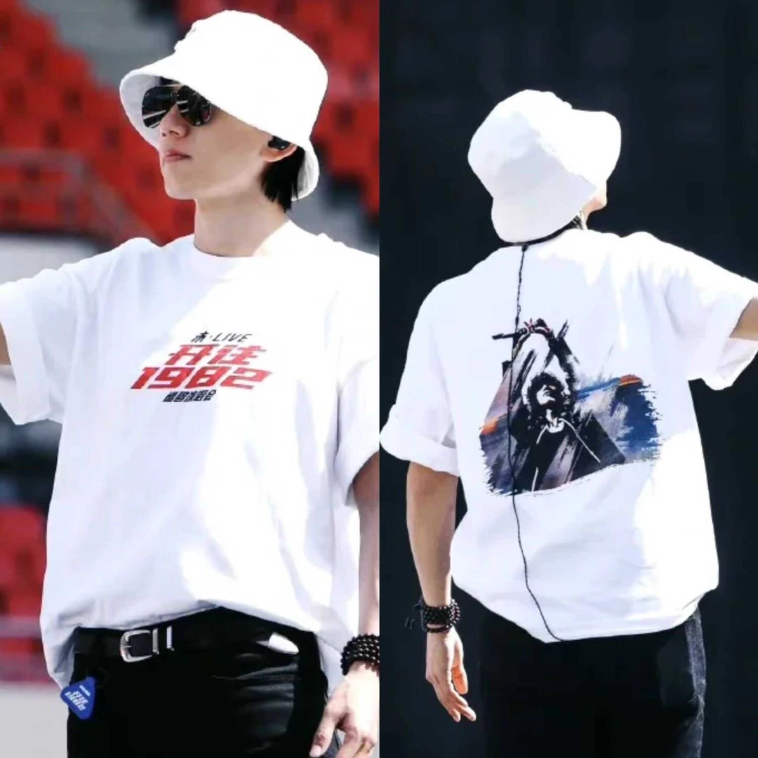 张杰同款100%纯棉短袖t恤男女开往1982演唱会周边流光风应援半袖