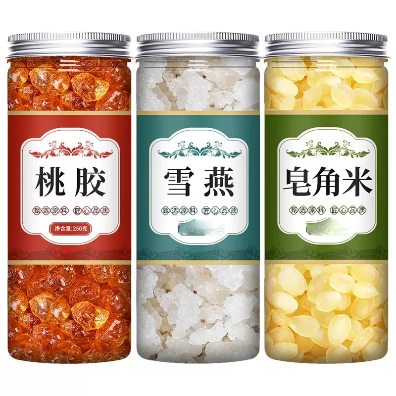 桃胶雪燕皂角米天正品店然组合罐装三宝食用云南无杂质搭银耳炖煮