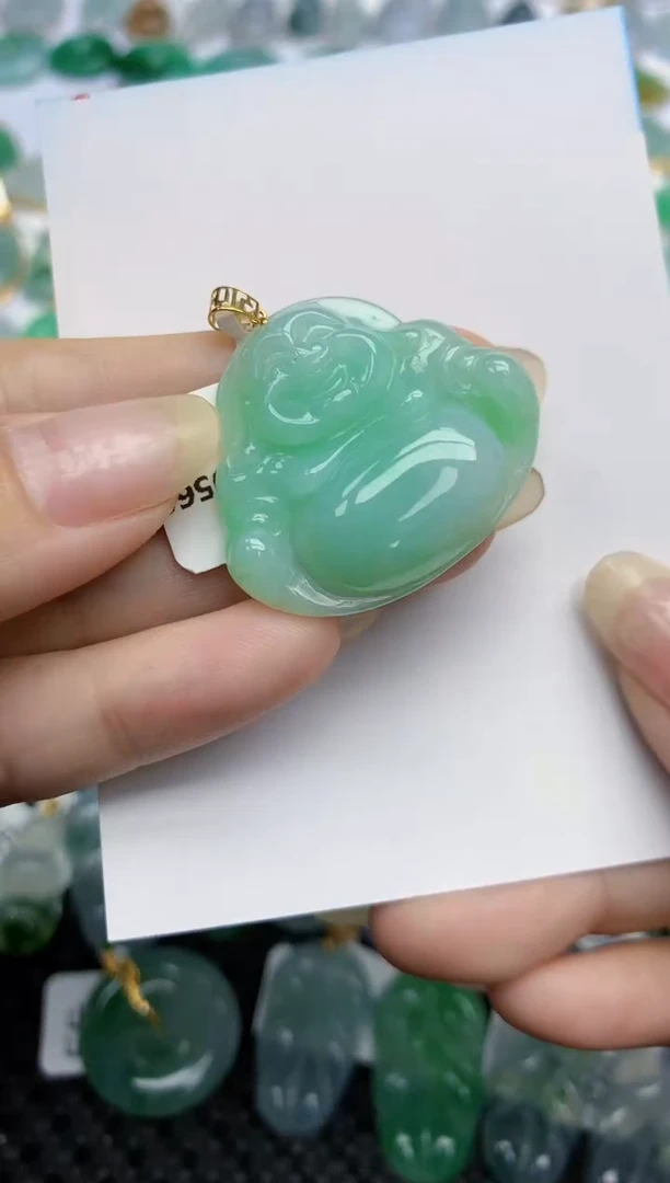 【闪购商品】翡翠挂件18K金镶嵌54天然翡翠A货