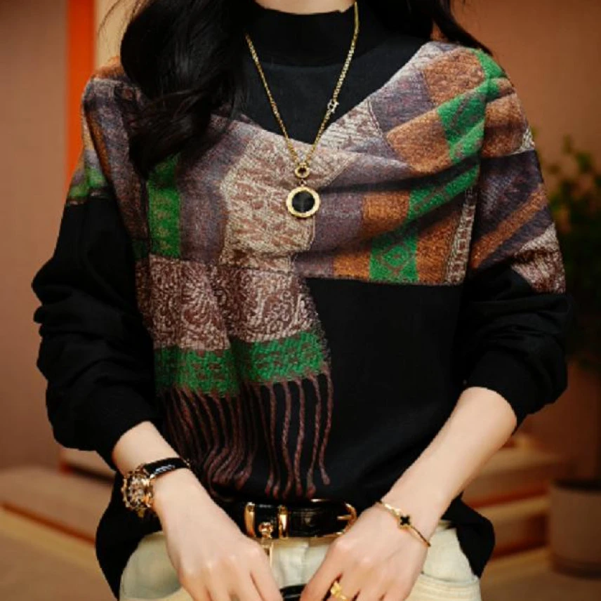 2024新款高级感baby绒洋气保暖时尚百搭显瘦圆领上衣秋冬4