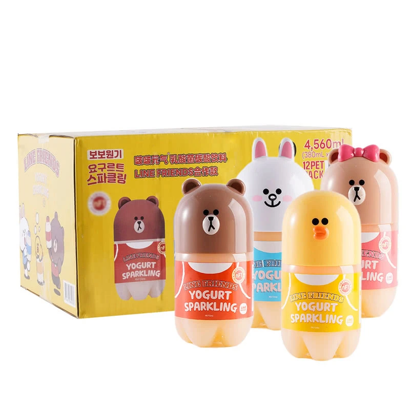 啵啵元气韩国进囗乳酸菌碳酸饮料(非活菌型)380ml*12瓶酸甜可口